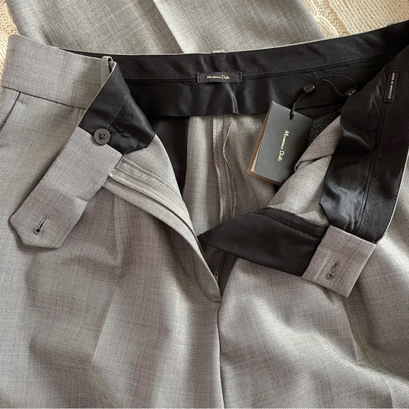 Massimo Dutti Fil-À-Fil Grey Darted Suit Trousers - Picture 10 of 15